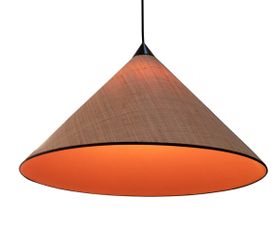 SUSPENSION, PARIS-HANOÏ, RAPHIA NATUREL, ORANGE, Ø71CM, H42CM - DESIGNHEURE