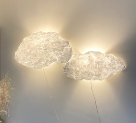 Applique murale, Brume, blanc, L60cm, H20cm - And Creation