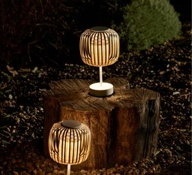 Baladeuse, d'extérieur, Bamboo Mini, blanc, IP65, LED, dim, K, lm, Ø15cm, H28cm - Forestier