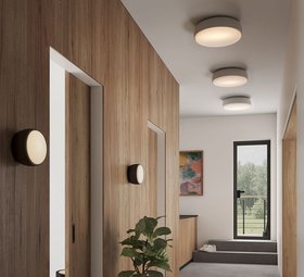 Applique ou plafonnier, Over me, bleu poussiéreux, IP44, Ø50cm, H14cm - Northern