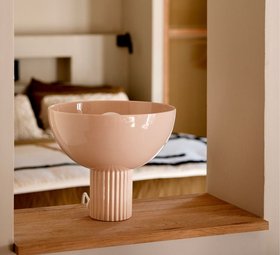 Lampe à poser, Coupo, Poudrée brillant, Ø29cm, H25cm - Oustao