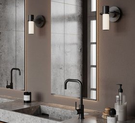 Applique murale, Storm, graphite satiné, IP44, 3000K, 470lm, Ø15,5cm, H19cm - Cvl