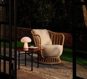 Baladeuse, d'extérieur, Obello, blanc perle, IP65, LED, dim, K, 250 lm, Ø22cm, H24cm - Gubi