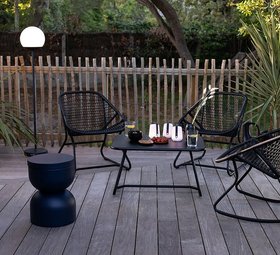 Baladeuse, Lampadaire H134, Mooon! carbone, IP44, dim, 3000K à 6000K, 500lm, Ø25cm, H134cm - Fermob