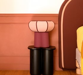 Lampe à poser, Couqueto,  Rose Fard - Rouge Grenat,  Ø45cm, H.44,5cm - Margaux Keller Collections
