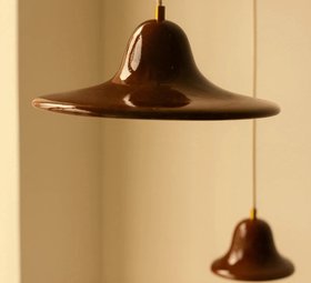 Suspension, Gigaro L, terre brulée, Ø30cm, H11cm - Masamé