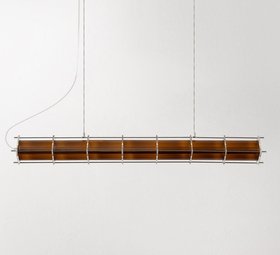 Suspension, Cyl horizontale L, 7 cylindres, ambre,  L100cm, H8,2cm - QDB Editions