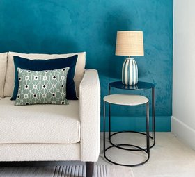 Lampe à poser, Palmaria, bleu sarah,  L25cm, H46cm - Sarah Lavoine