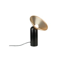 LAMPE À POSER, IRIS, LAQUÉ NOIR SATINÉ ET LAITON BROSSÉ VERNI, LED, 3000K, 850 LM, Ø21CM, H31,5CM - BROSSIER SADERNE