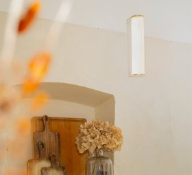 APPLIQUE MURALE, DELSON 345, BLANC CRÈME, IP44, LED, 2700K, 475 LM, L7,2CM, H34,5CM - BROSSIER SADERNE