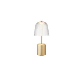 LAMPE, BALADEUSE, ASTEEA, LAITON, VERRE TRANSPARENT ONDULÉ, IP65, LED, DIM, 2200K, 200 LM, Ø12,5CM, H27,5CM - NUURA