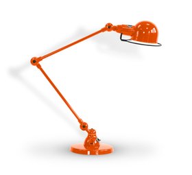 LAMPE DE BUREAU, SIGNAL 2 BRAS, SI333, ORANGE, BRILLANT, Ø16CM, H60CM - JIELDÉ