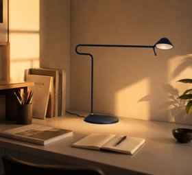 AMPE DE BUREAU,PIXI, BLEU ABYSSE, LED, DIM, 2700K, 450 LM, L57CM, H47CM - FERMOB