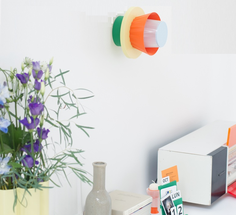 Applique murale, Mina S, orange, jaune, vert, Ø17cm, H17cm - Warren & Laetitia