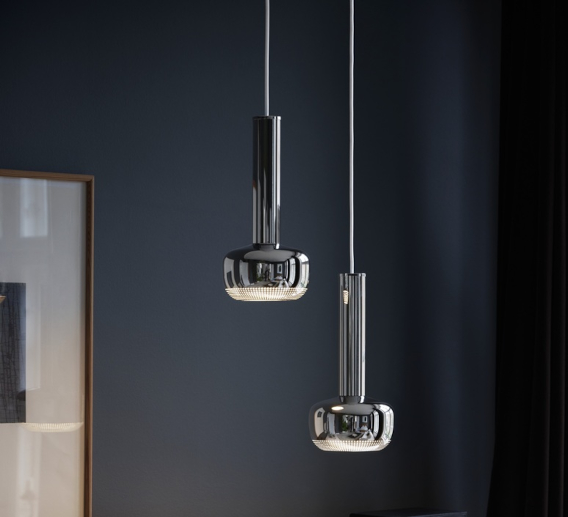Suspension, VL 56, chrome, L11,7cm, H36,3cm - Louis Poulsen
