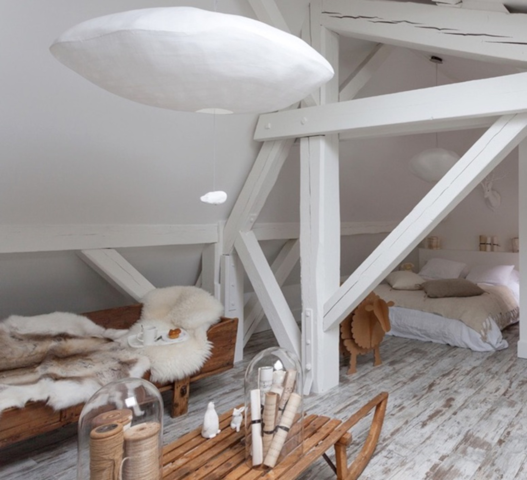 SUSPENSION, NUAGE SUSPENSION, BLANC, L118CM, H40CM - CELINE-WRIGHT