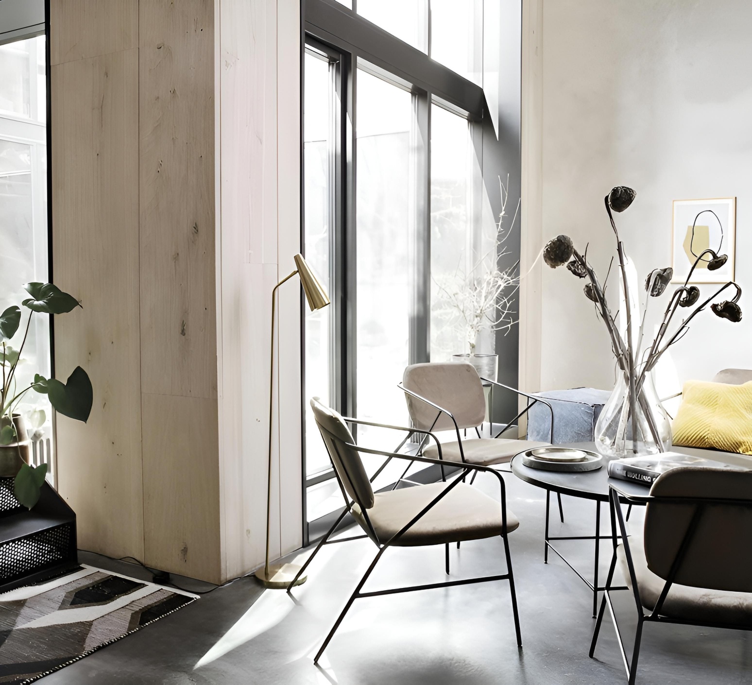 Lampadaire, Precise, laiton, L21cm, H124cm - House Doctor