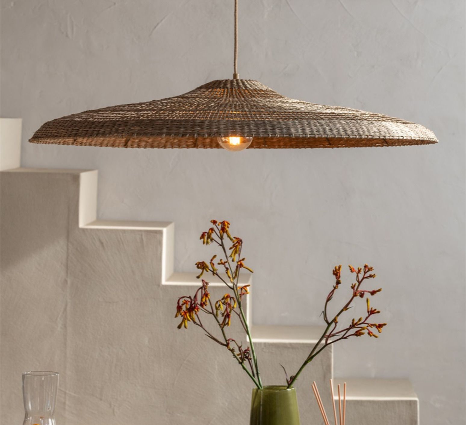 Suspension, Santorini L, naturel , Ø75cm, H20cm - Good&Mojo