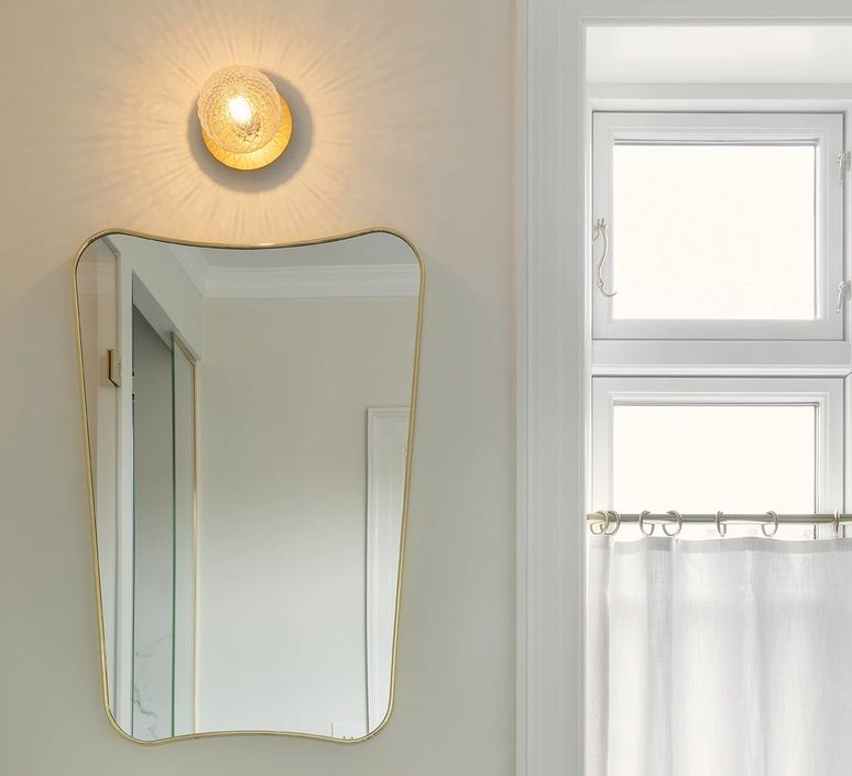 Applique ou plafonnier, Liila 1 small, or, transparent, IP44, Ø14cm, H14,9cm - Nuura