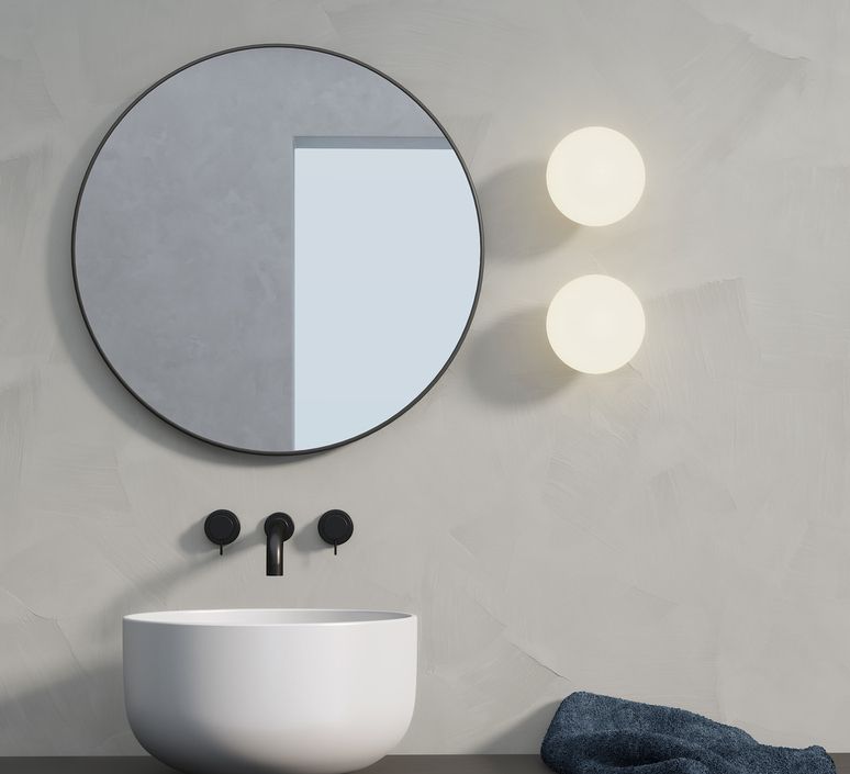 Applique de salle de bain, Zeppo, blanc, noir, IP44, L15cm, H15cm - Astro