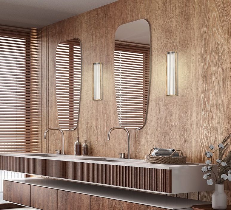 Applique murale, Totem II, Bronze satiné, IP44, L13cm, H51cm - Alma light