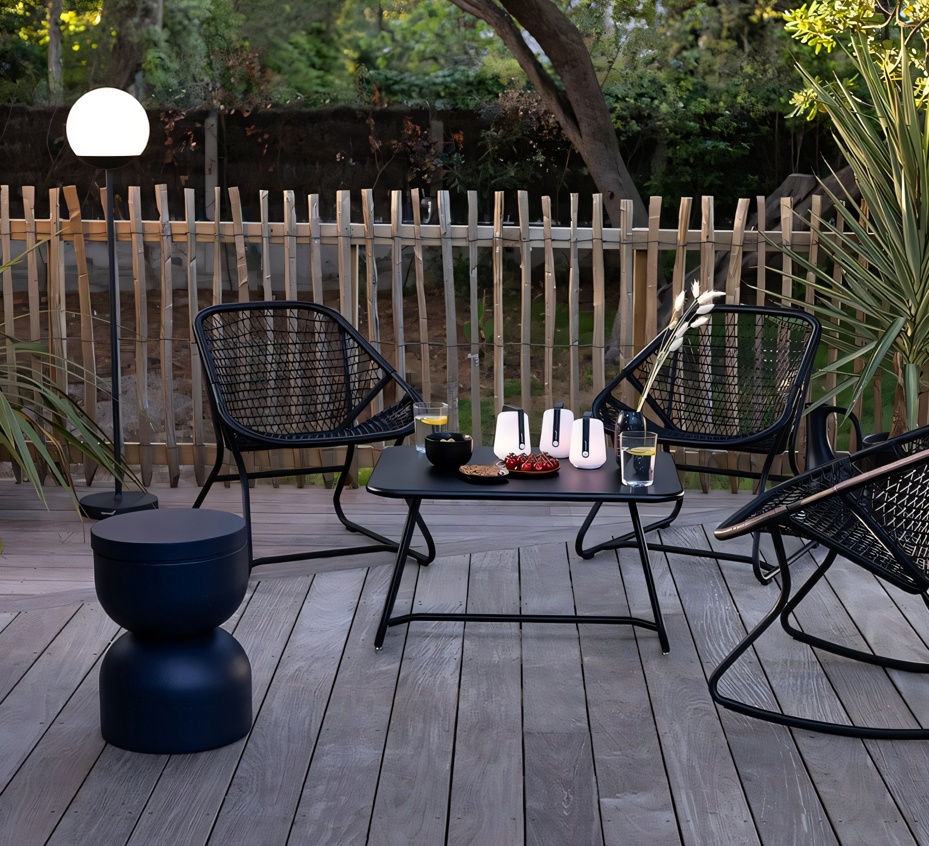 Baladeuse, Lampadaire H134, Mooon! carbone, IP44, dim, 3000K à 6000K, 500lm, Ø25cm, H134cm - Fermob