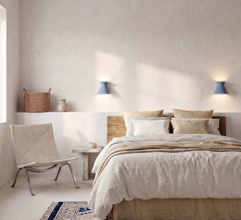 Applique murale, Kiro Small, bleu provence,  L20,5cm, H16,5cm - Lobo Atelier