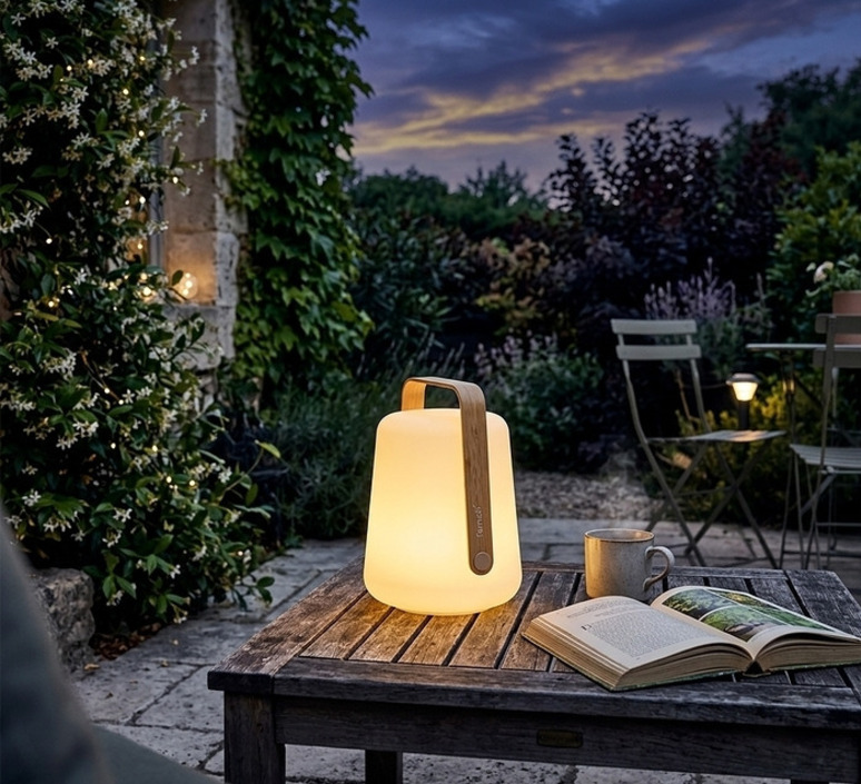 Lampe, Baladeuse, BALAD²  BAMBOO, bois, bouleau, IP54, LED, dim, 2200K, 150 lm, Ø19cm, H25cm - Fermob