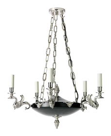 Besselink & Jones Swan Arm Empire Chandelier, Polished Nickel
