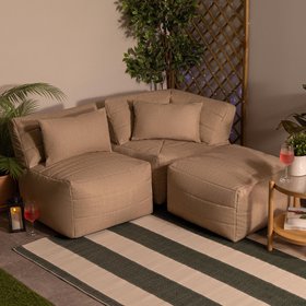 icon Noa Indoor-Outdoor Modular Bean Bag Sofa - Natural