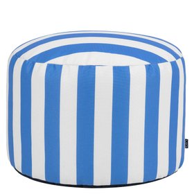 icon Milano Stripe Soft Woven Kyoto Round Footstool Bean Bag - Cobalt Blue