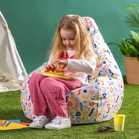 icon Kids Dalton Confetti Print Indoor-Outdoor High Back Bean Bag