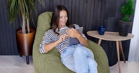 icon Dalton Corduroy Recliner Bean Bag - Sage Green