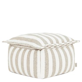 icon® Sofia Stripe Bouclé Pillow Top Footstool Bean Bag - Natural