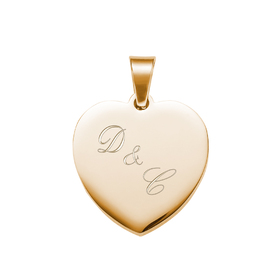  Herz Anhänger Kette mit Gravur - Initialen - Gold - Personalisiert