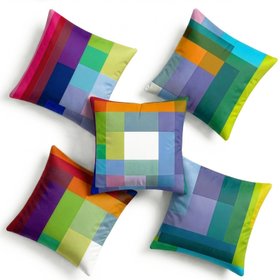 Set of 5 Chromatic Pixels Cushions