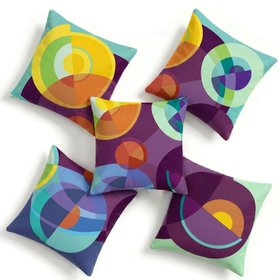 Set of 5 Sonia and Sonya (Damson) Cushions