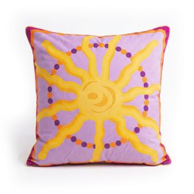 Frida Kahlo Mexico Sun: Lilac Orange Cushion