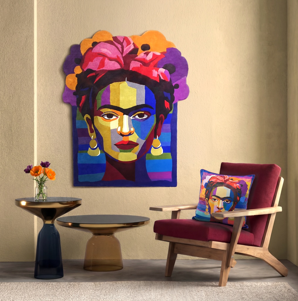 Frida Kahlo Viva Musa Irregular Rug and Wall Hanging