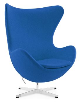 Jacobsen Style Egg Chair - Blue Wool