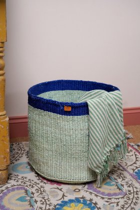 REFU: Sapling Green and True Blue Extra-Large Sisal Basket
