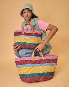 HEKA: Bold Striped Sisal Shopper