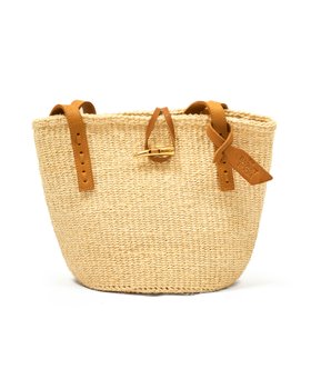 SEMA: Sisal and Leather Natural Shoulder Bag