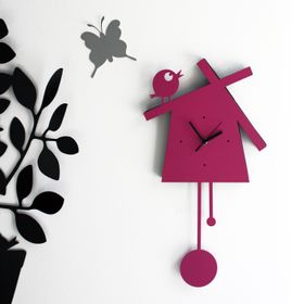 Can't wait  - Orologio da parete fucsia