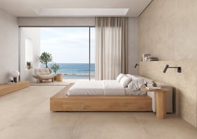 Piastrelle living kitchen MOOVUP effetto cemento grigio CREAM