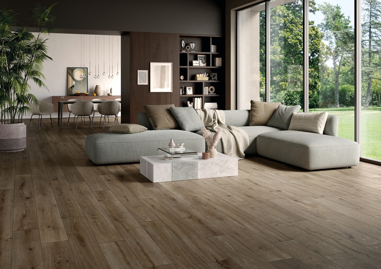 Pavimenti effetto legno rovere marrone Keope Unica Brown
