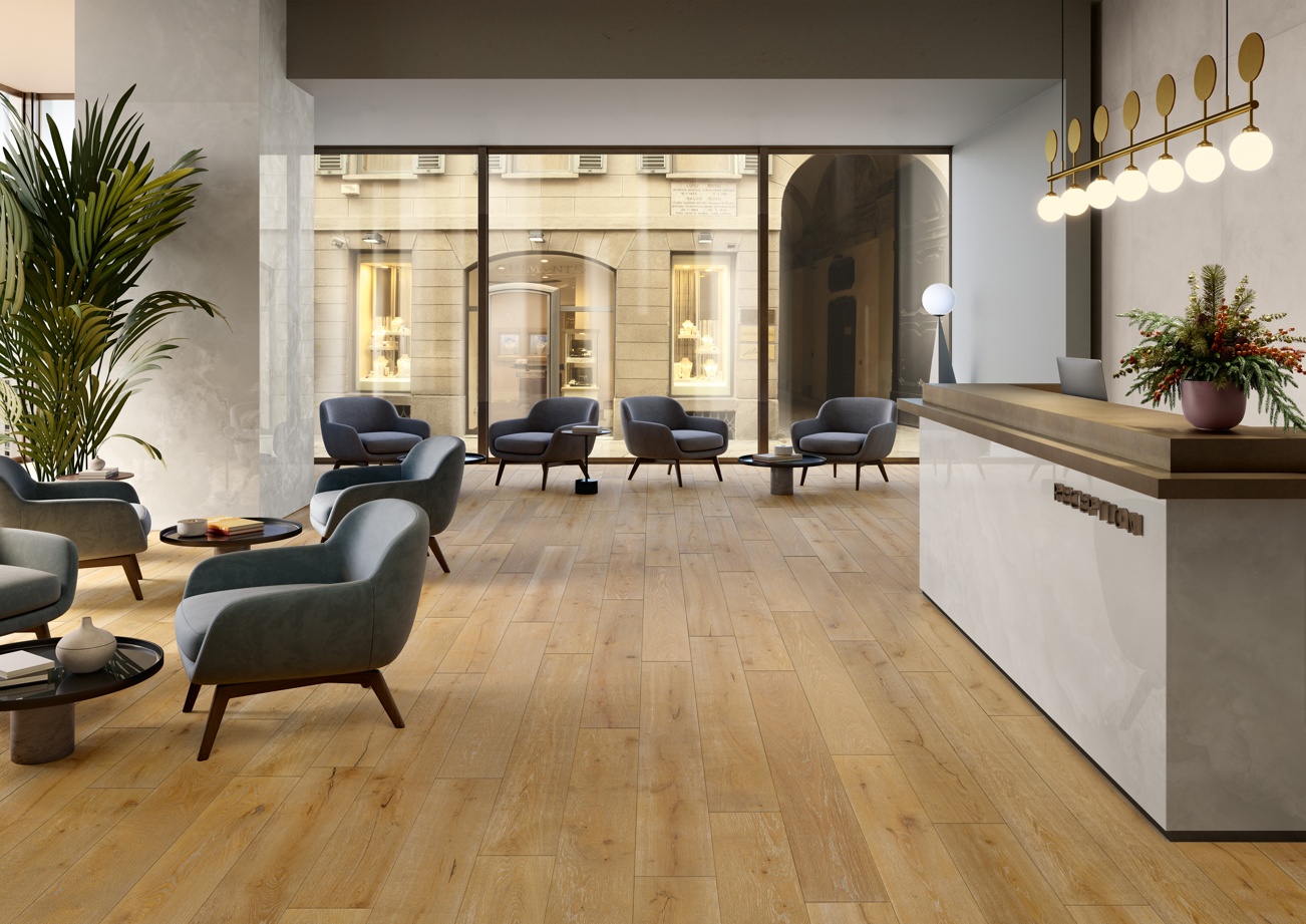 Pavimenti effetto legno rovere miele Keope Unica Honey