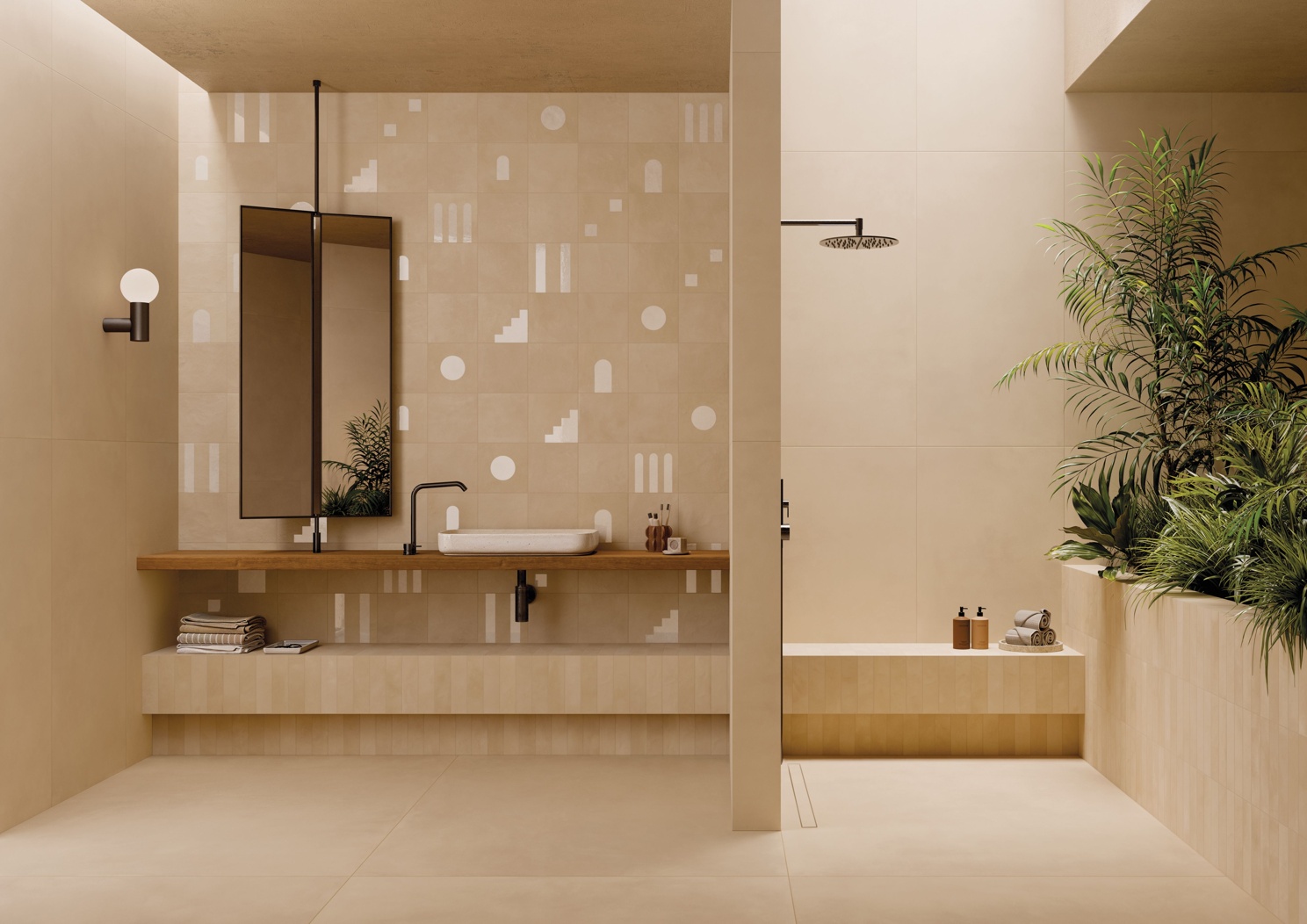 Piastrelle in gres Keope Cottomilano effetto Terracotta bagno Creta decoro
