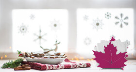 Porta biglietti da visita o tovagliolini - Maple Leaf Bonsai fucsia