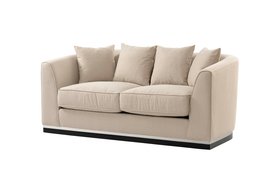 Pino Two Seat Sofa – Limestone – Silver Base
